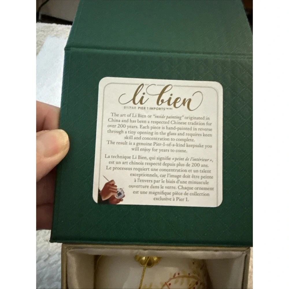 Pier 1 Imports 2018 Li Bien Christmas Ornament Mouse in Santa Hat Hand Painted
